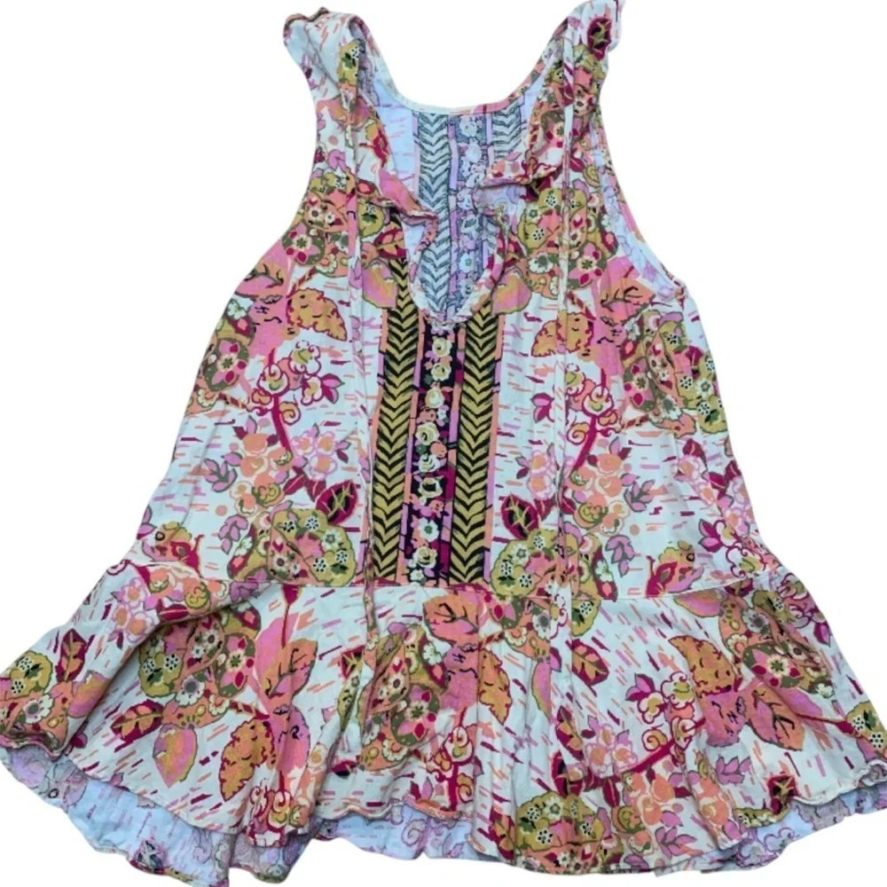 Free People Summer in Tulum tunic top mini dress small